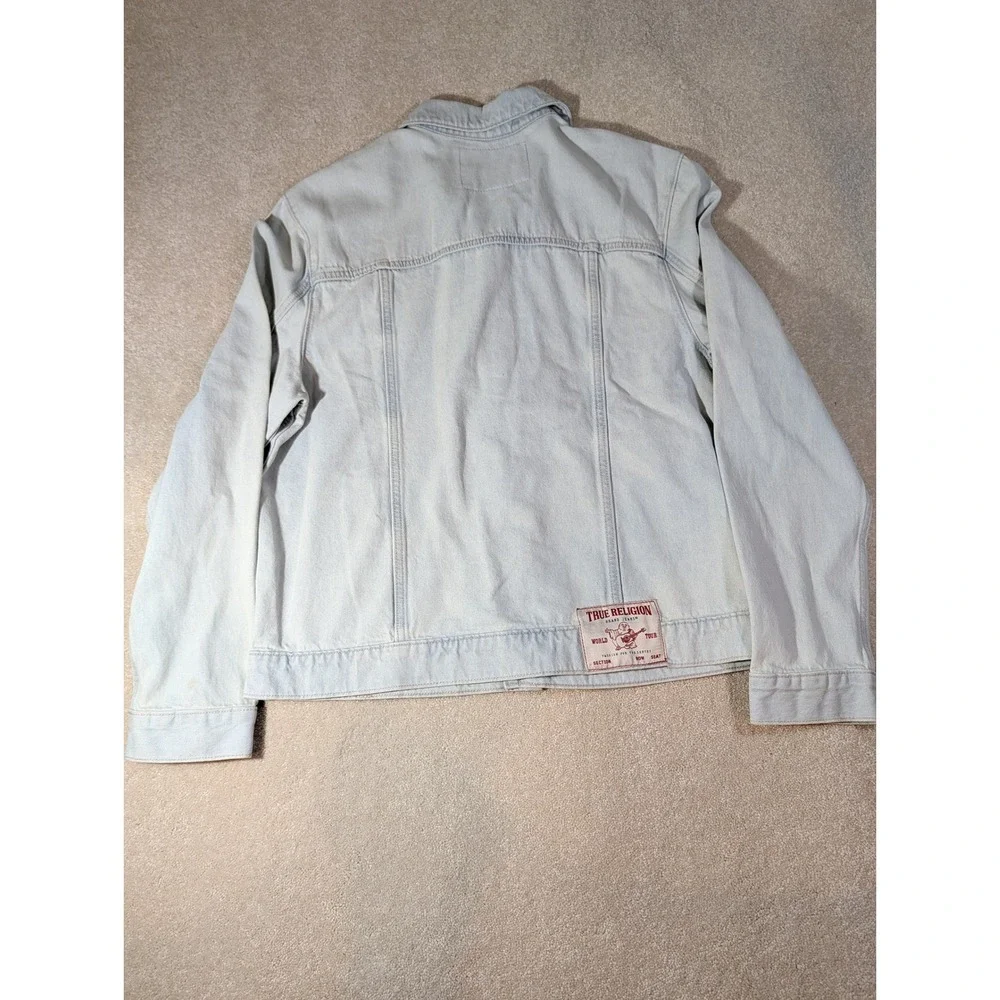 True Religion Jesse SN Trucker Jacket Light Blossom Wash Denim Blue 108073 Men L
